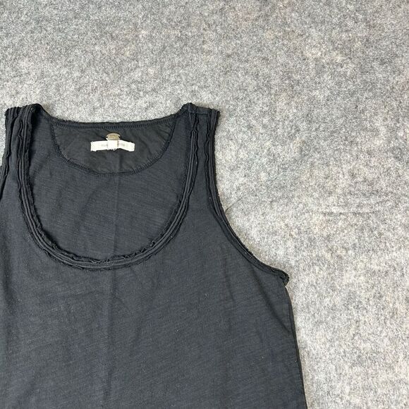 Pure+Gold Tank Top Women Small Black Rounded Hem Scoop Neck Cotton Casual - Picture 2 of 8